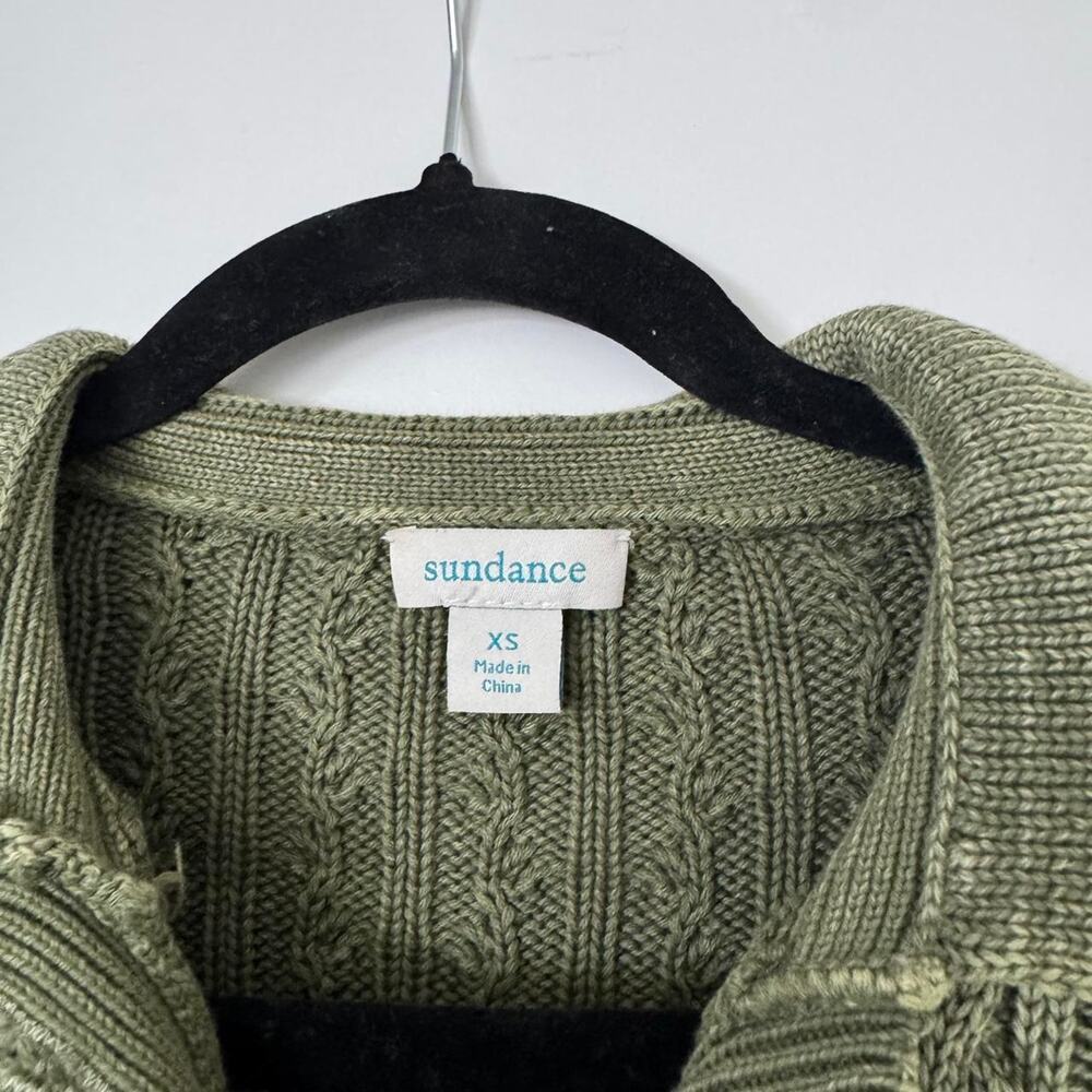 Sundance olive green cable knit cropped carigan - Picture 8 of 9
